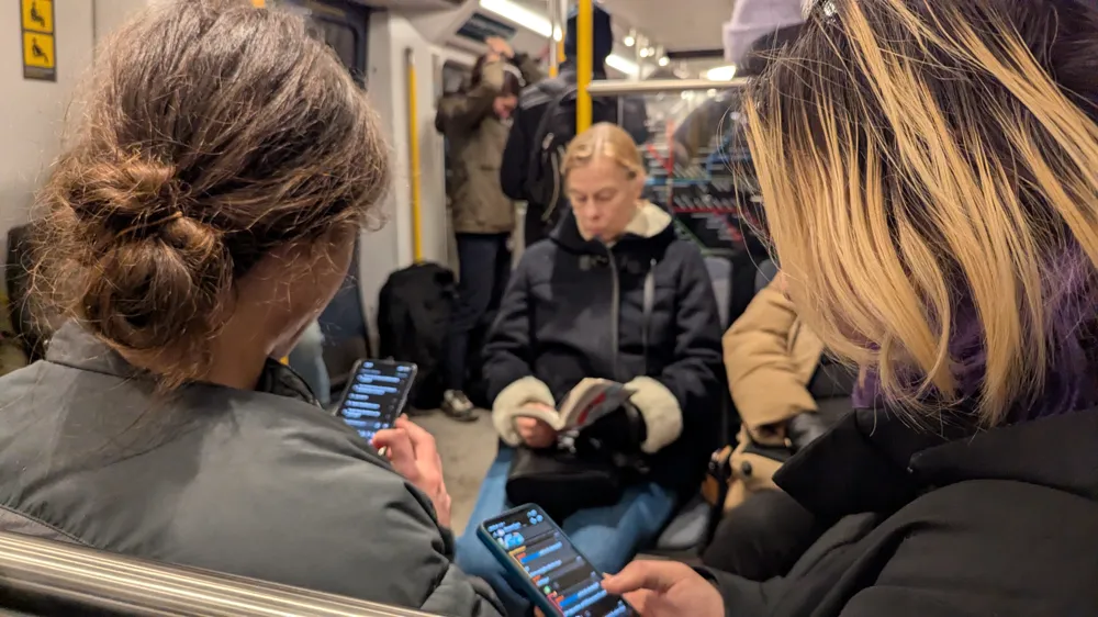 Efter Pisamätning Skjut mobilerna